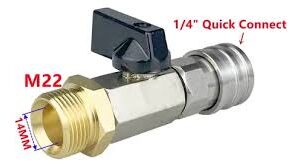 Llave de Paso Rosca M22 Acople Rapido